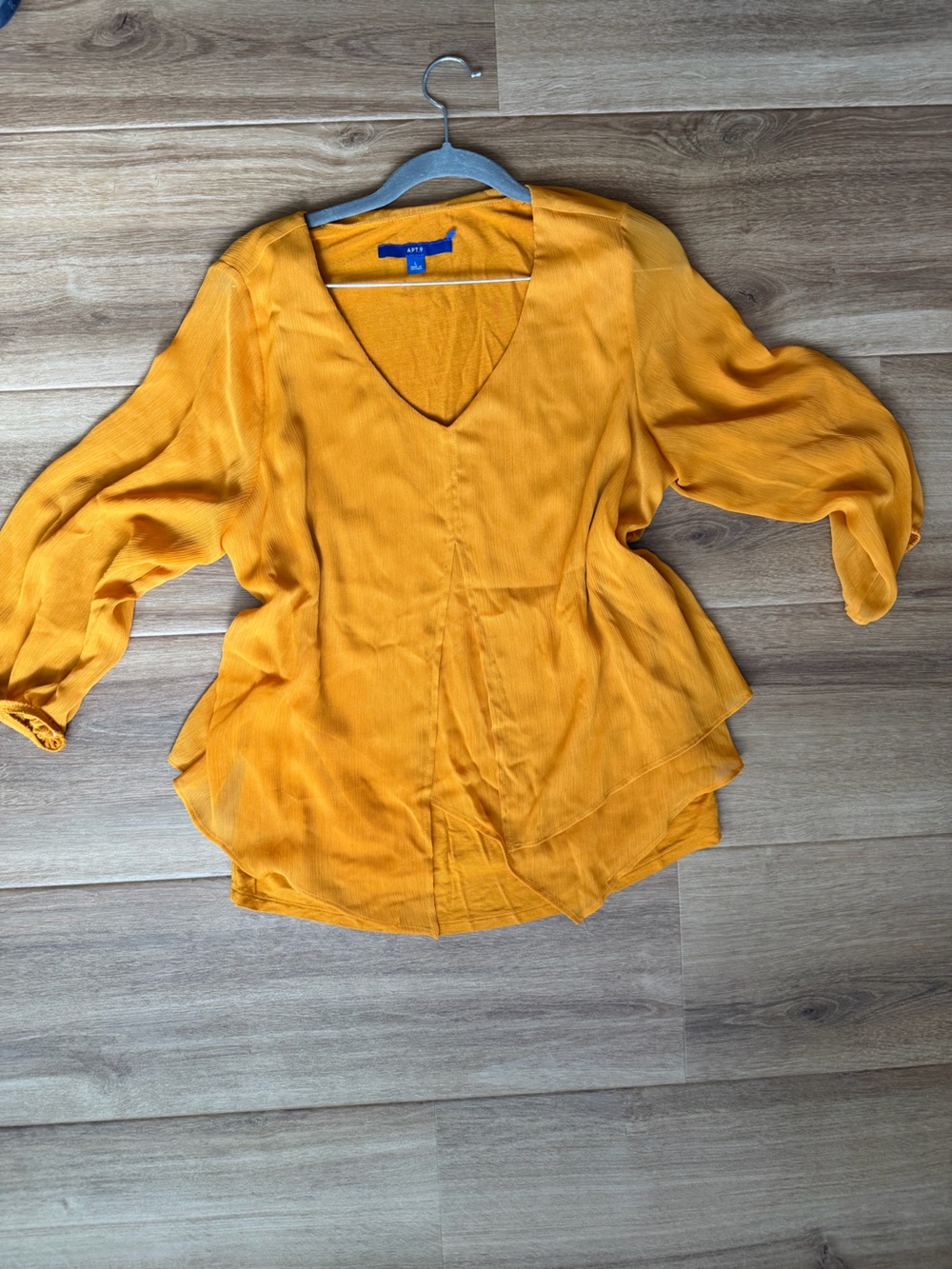 Apt. 9 Golden Yellow V-Neck Layered Blouse